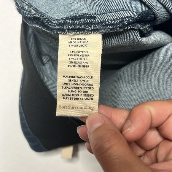 Soft Surroundings Supremely Soft Pull-On Skinny Jeans 2EQ77 Dark Wash Size Large - Picture 4 of 5